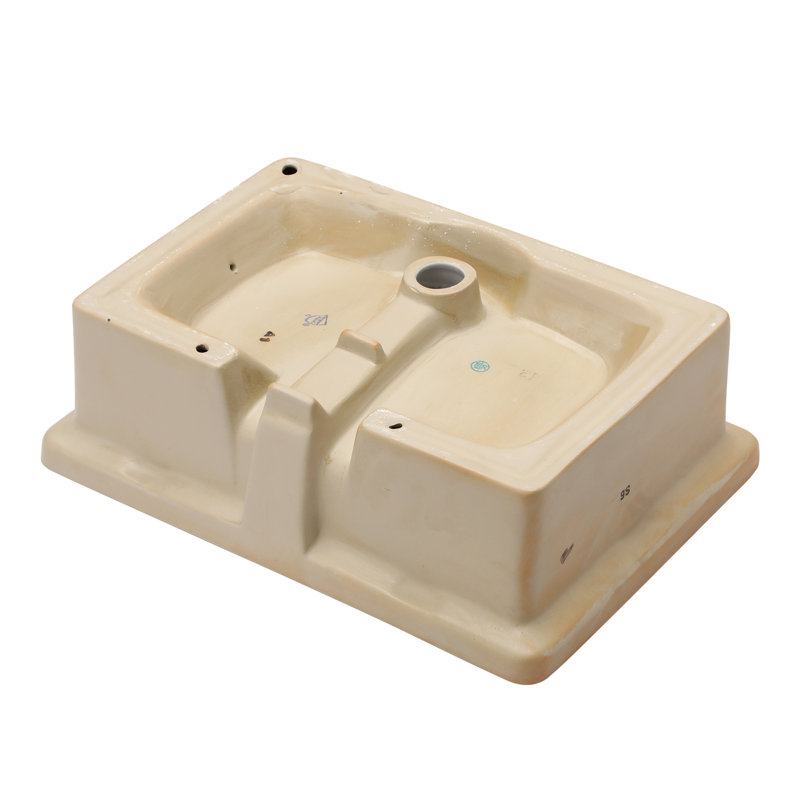 22" White Ceramic Rectangular Undermount Bathroom Sink