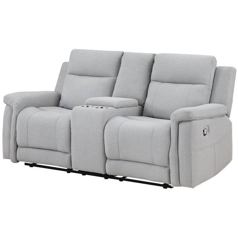 Console inclinable en gris foncé, aspect chic, 2 porte-gobelets, rembourrés de mousse et de fibres, 72,73 po Profondeur, largeur de 38,06 po, hauteur de 38,31 po avec console, tissu gris et rembourrage, X