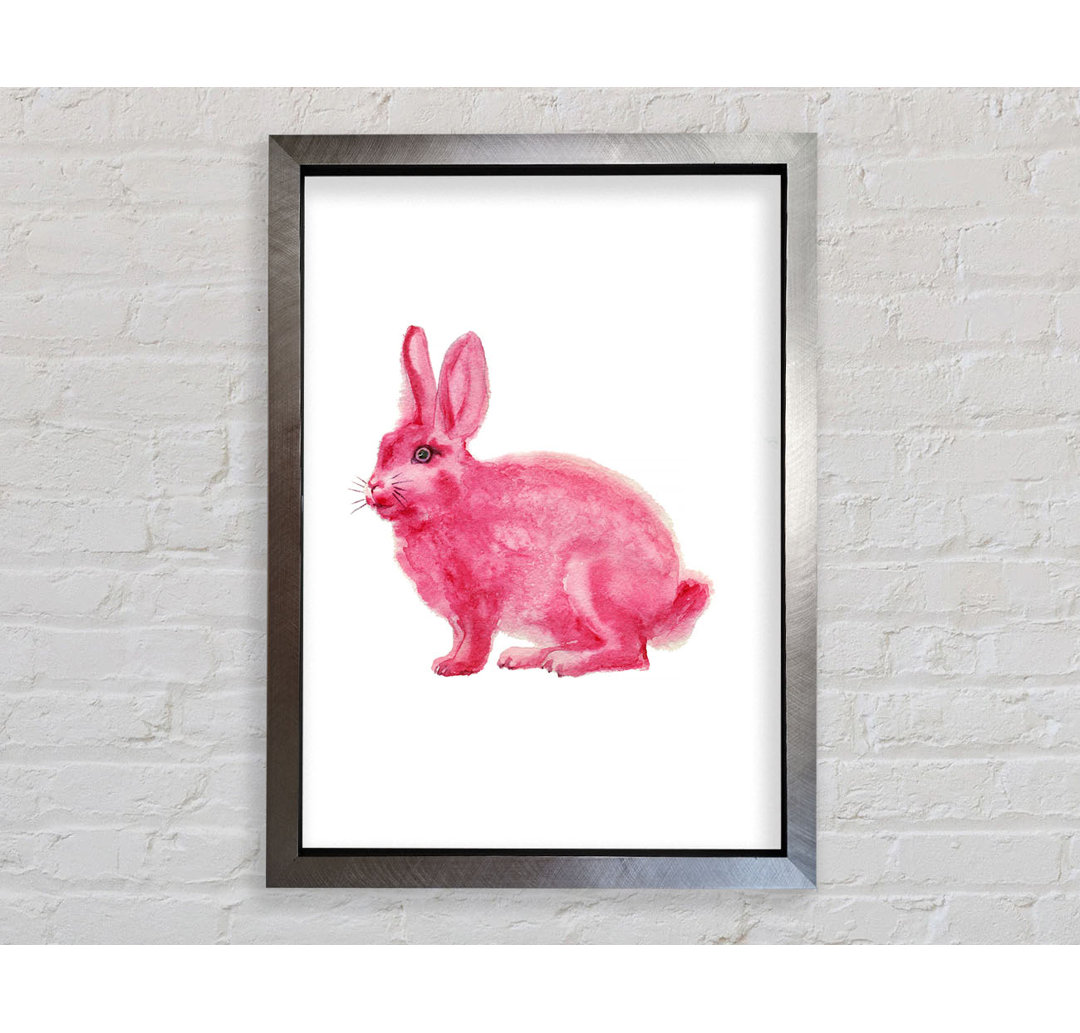 Gerahmtes Leinwandbild Pink Rabbit Love