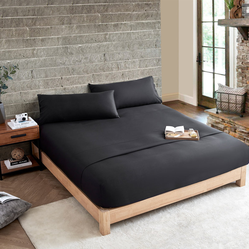 Snorze Cloud Snorze Coma Inducer Silky Rayon Sheet Set, Black, Full