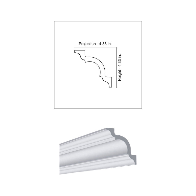 Brian 78.74" White Styrofoam Crown Molding Set of 17