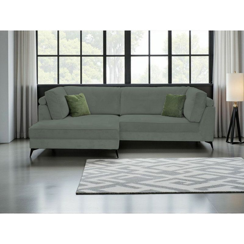 3 Seater Corner Sofa, Left Hand Facing, Green