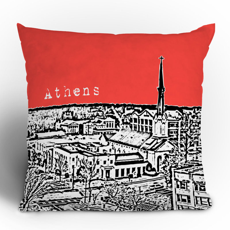 Bird Ave Athens Throw Pillow, 20" x 20", Red