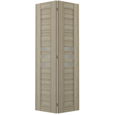 Porte pliante en bois manufacturé et en verre Dome