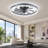 24" Modern Black Ceiling Fan with Light & APP Remote Dimmable Ice Cone Flush Mount Fandelier-357677231