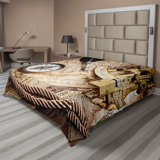 Ambesonne Vintage Top Flat Sheet Voyage Theme Lifestyle Cream