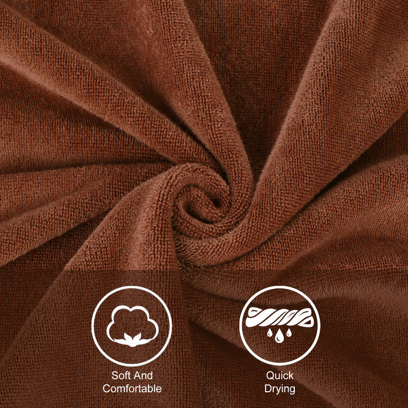 Microfiber Bath Towel Set for Bathroom,4 Pieces 30" x 60", Brown