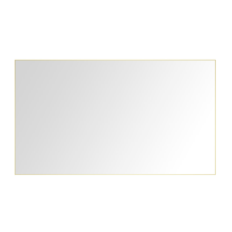 Miroir de salle de bain rectangulaire avec bordure en aluminium rouille 84 x 48 pouces - cadre doré brossé