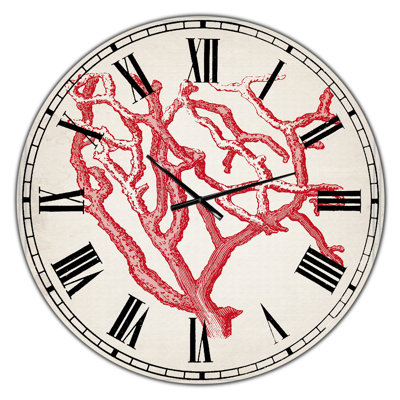 Red Coral 2 - Grande horloge murale nautique et côtière