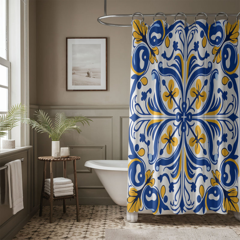 Rideau de douche standard espagnol 1 pièce, H 74 po x l 71 po