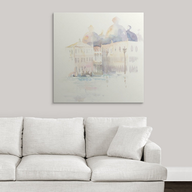 «Venice Evening Square», reproduction d'art graphique Aniel, H 35 po x l 35 po x P 1,5 po, Toile