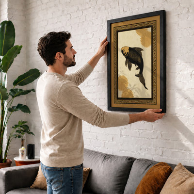 Descending Bear Art Deco - Framed Print