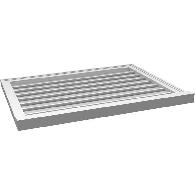 Évent à pignon fonctionnel en uréthane rectangulaire à fixation en surface, brun clair apprêté, H 26 po x l 36 po x P 2 po