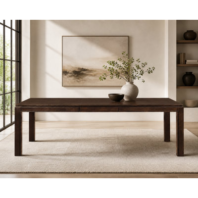 Hagberg 42 " Extendable Rectangular with Solid Wood Base Dining Table