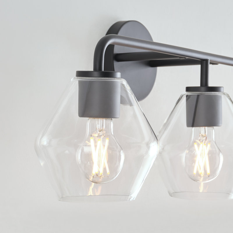 Éclairage de salle de bain à 3 lumières à intensité variable Rooks, Nuit noire, Clair
