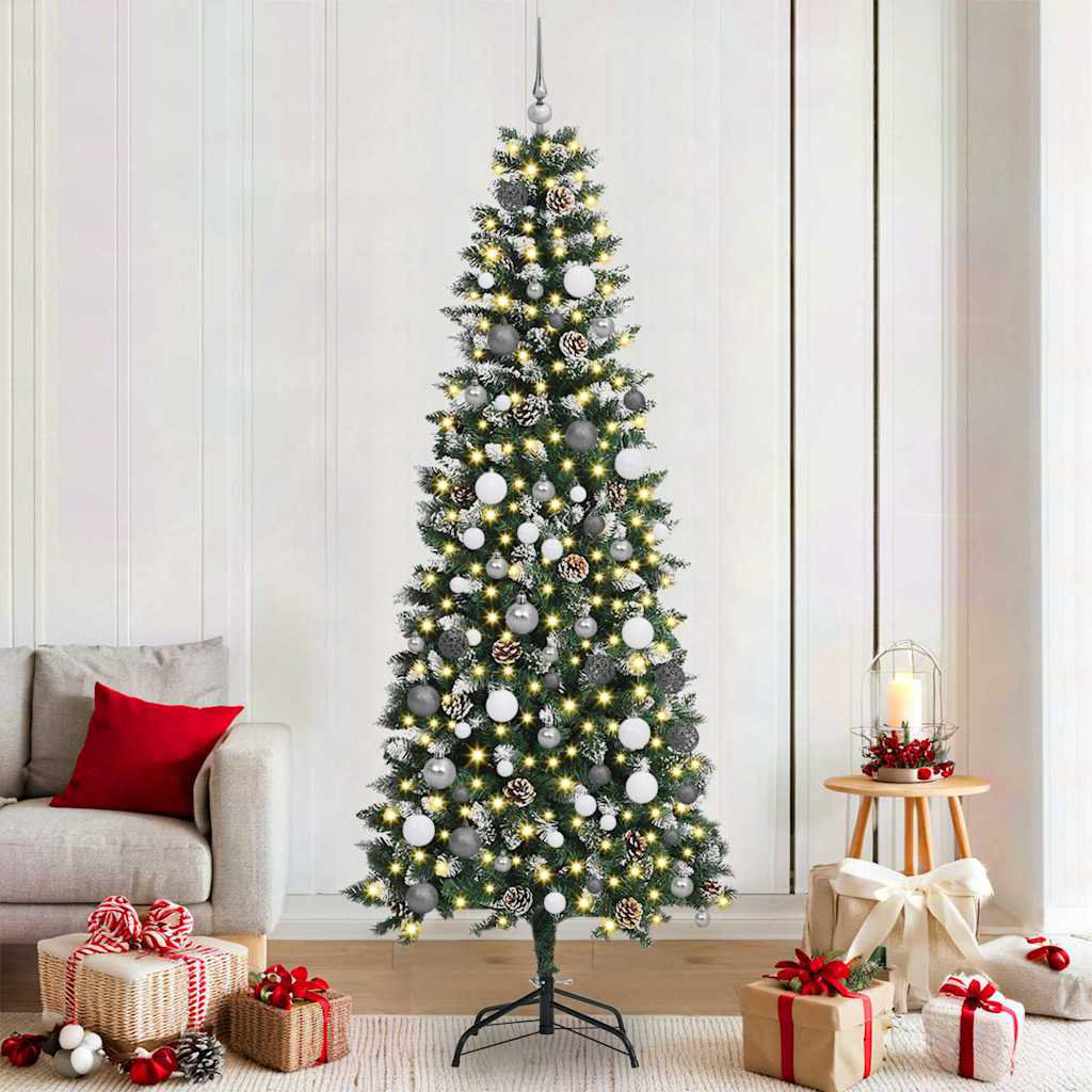 Vidaxl Artificial Christmas Tree With 300 Leds Green 86 X 86 X 210 Cm, Green - Image 3
