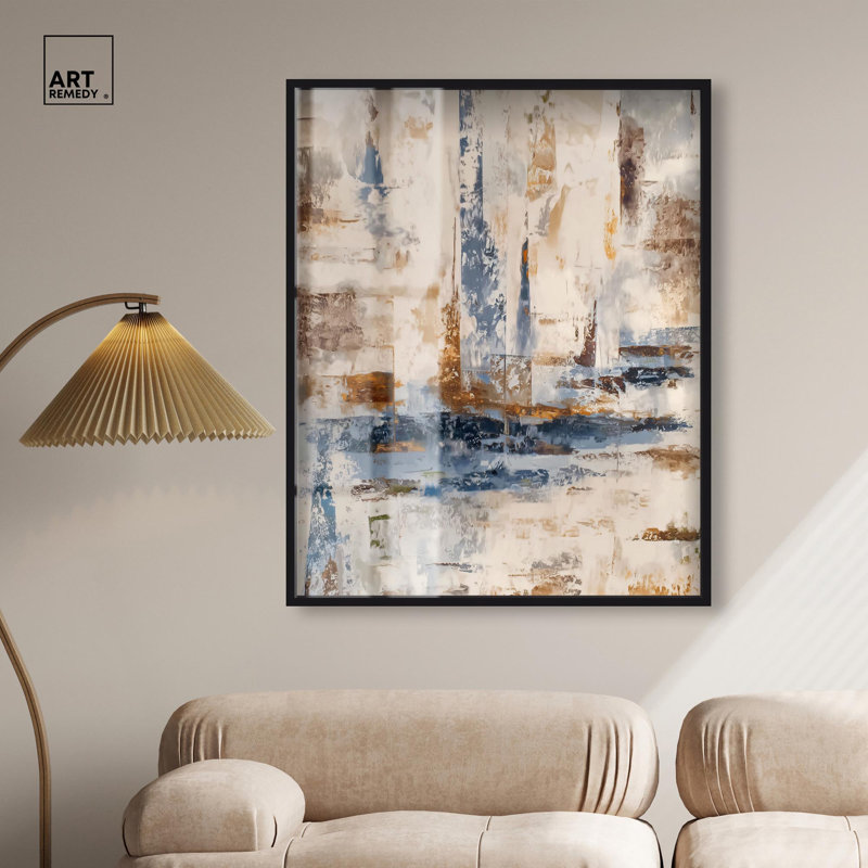 Art mural abstrait Dominika III par Art Remedy, cadre noir, 36 x 45, H 46 po x l 37 po, Cadre noir