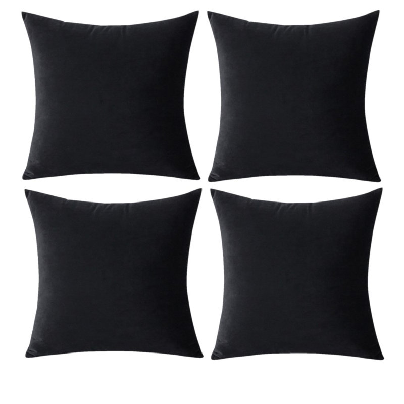 Housse de coussin Jakeryan, Noir, 22 po x 22 po, Housse de coussin seulement - sans coussin