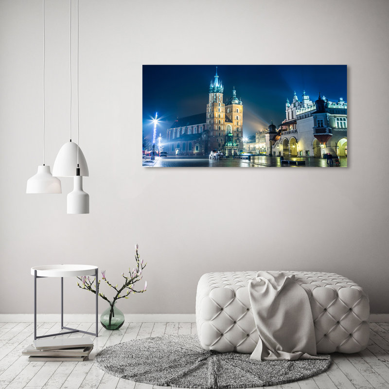 Krakow By Night - Wrapped Canvas Print