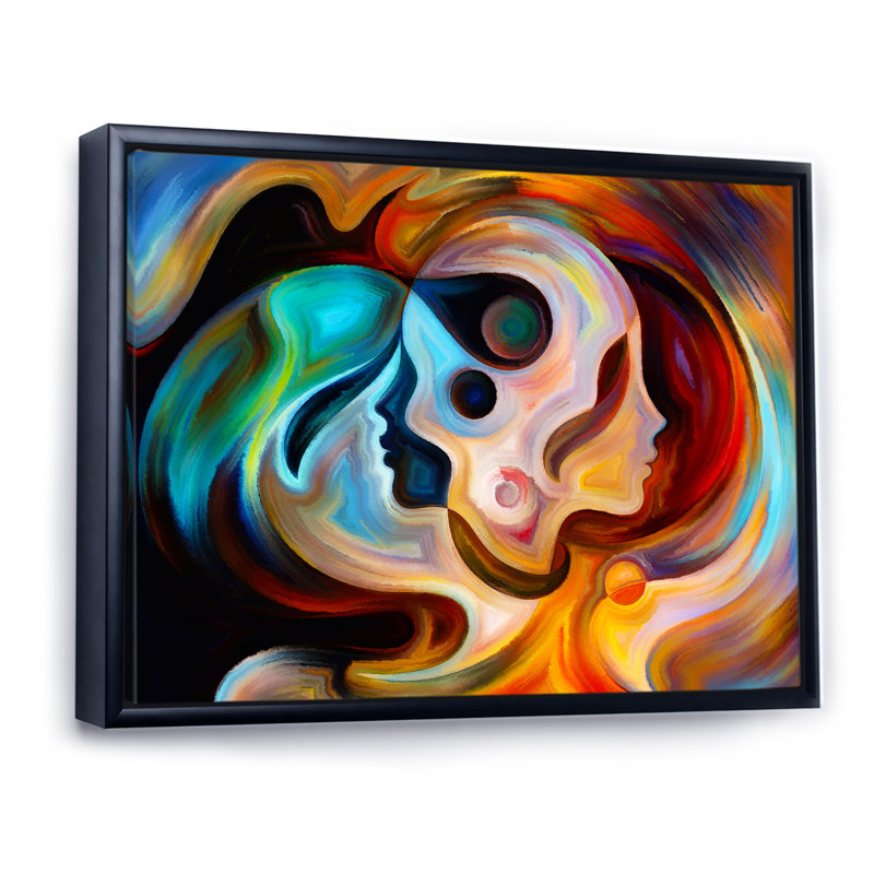 «Blue Orange and Red», reproduction d'art sur toile, H 34 po x l 44 po, Toile à cadre flottant noir