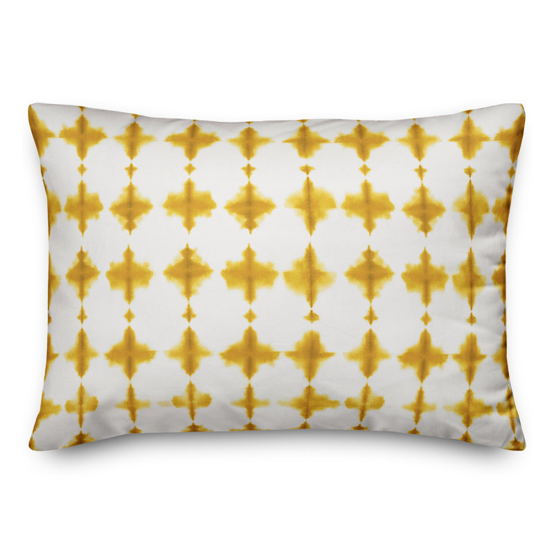 Geometric Outdoor Throw Pillow, No Fill, White/Cream