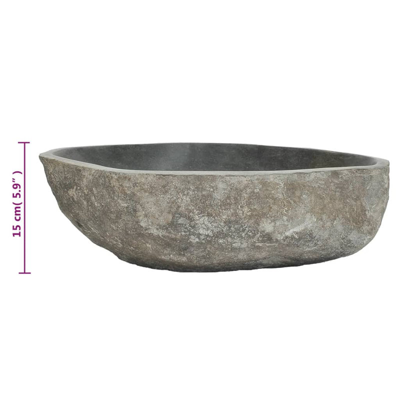 World Menagerie Thinder Stone Oval Sink, 15cm H x 53cm W x 41cm D