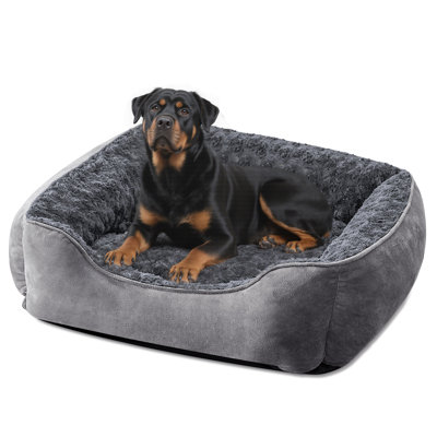 Rectangle Dog Bed for Large Medium Small Dogs Machine Washable Sleeping Dog Sofa Bed Non-slip Bottom Breathable Soft Puppy Bed Durable Orthopedic Calming Pet Cuddler