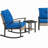 Rattan Rocking Chairs, Coffee Table,Button Tufted Cushions with Patio Furniture Set-479009576