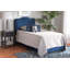Lit à panneau tapissier en velours gris (grand)-236476774-236476775
