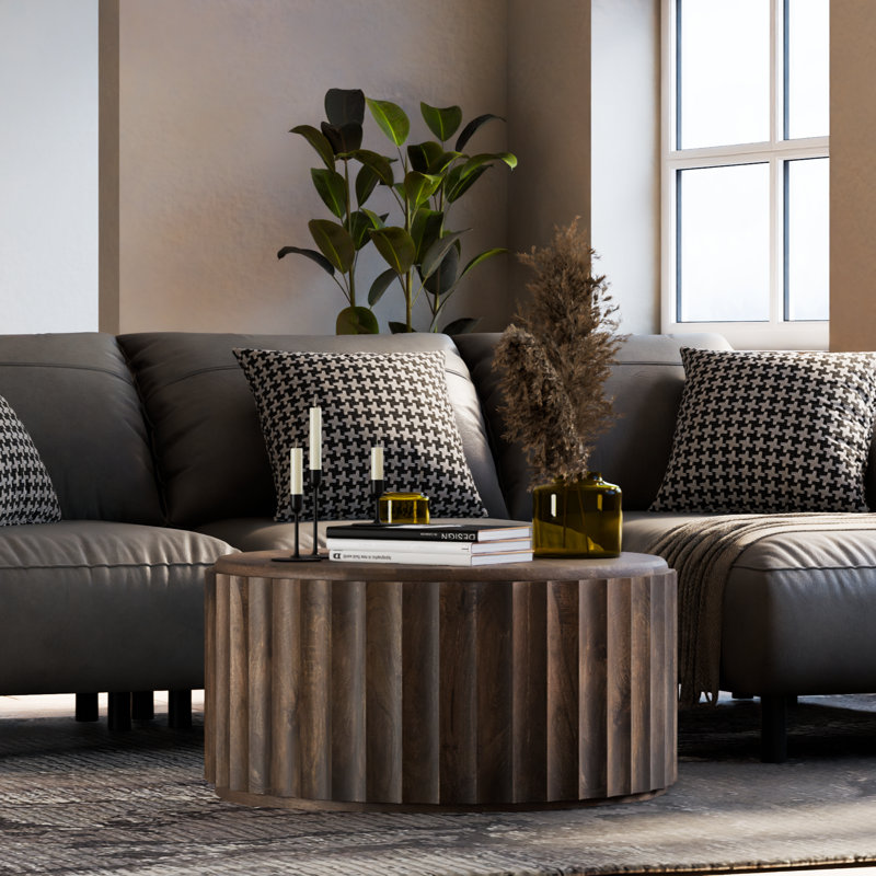 Table basse simple en bois massif Josiane, Noyer