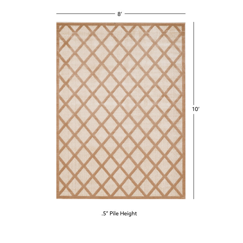 Tapis beige Geometric, Rectangle 8 pi x 10 pi