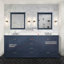 Meuble-lavabo double 80 po X P 22 po D, plateau en marbre de culture et ensemble de robinet-1183852275