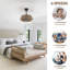 19" Bedroom Corded Ceiling Fan With Light - 4 Dimmable Bulbs, 7 Blades, Reversible DC Motor, Remote Control Compatible