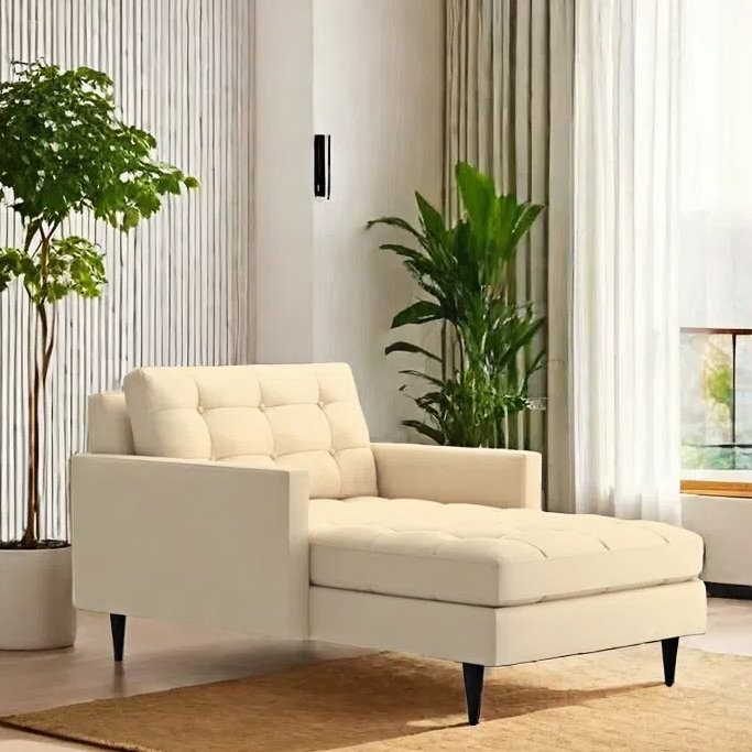 Chaise longue simple, élégante, décontractée, confortable, Beige