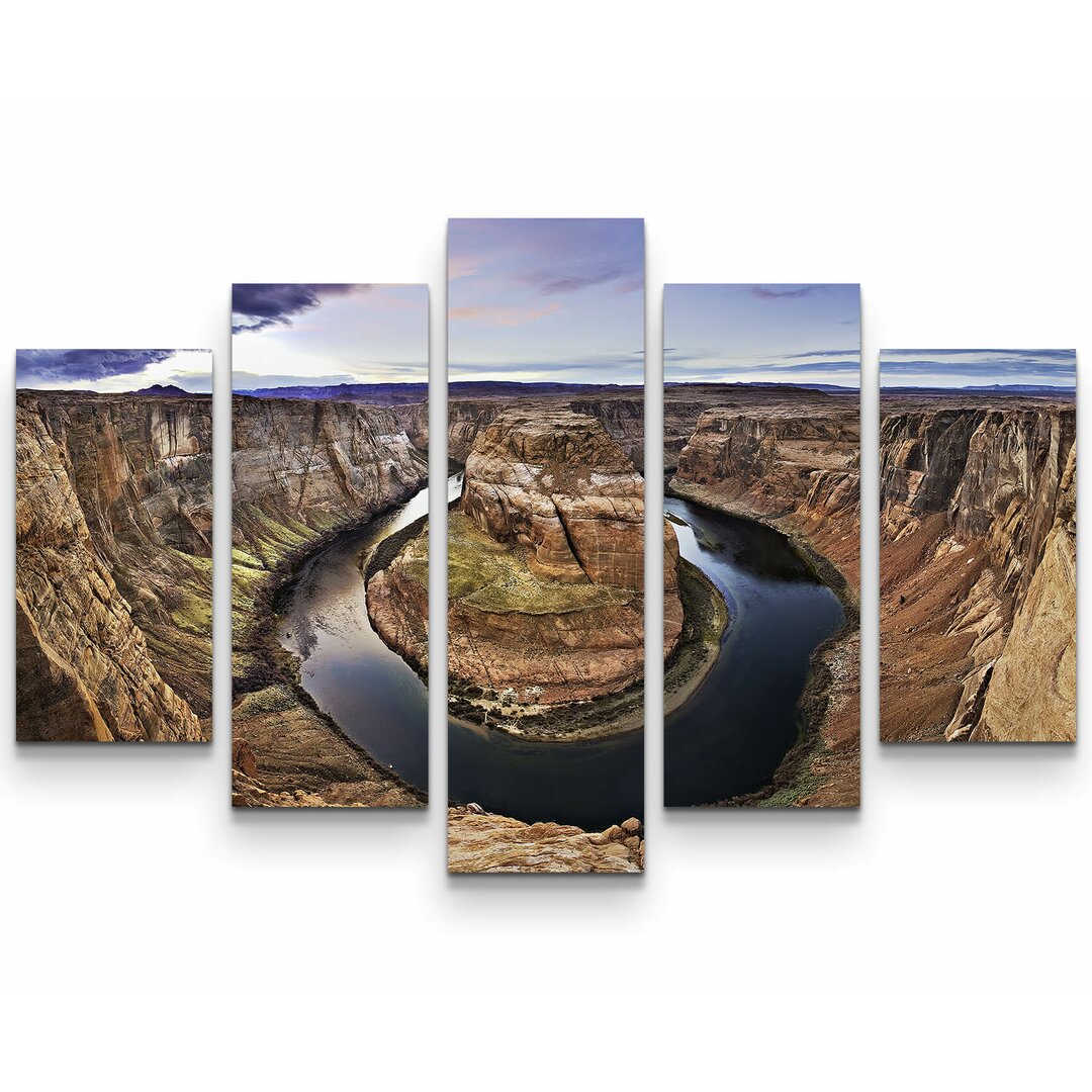 5-tlg. Leinwandbilder-Set Horseshoe Bend Colorado River Arizona