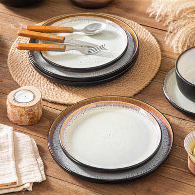 Amber 12 Piece Stoneware Dinnerware Set, Service For 4