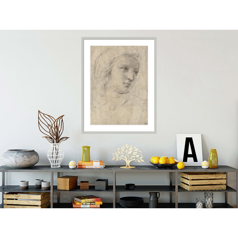 «Head of a Muse» par Raphael, impression giclée sur cadre, H 41,5 po x l 32,22 po