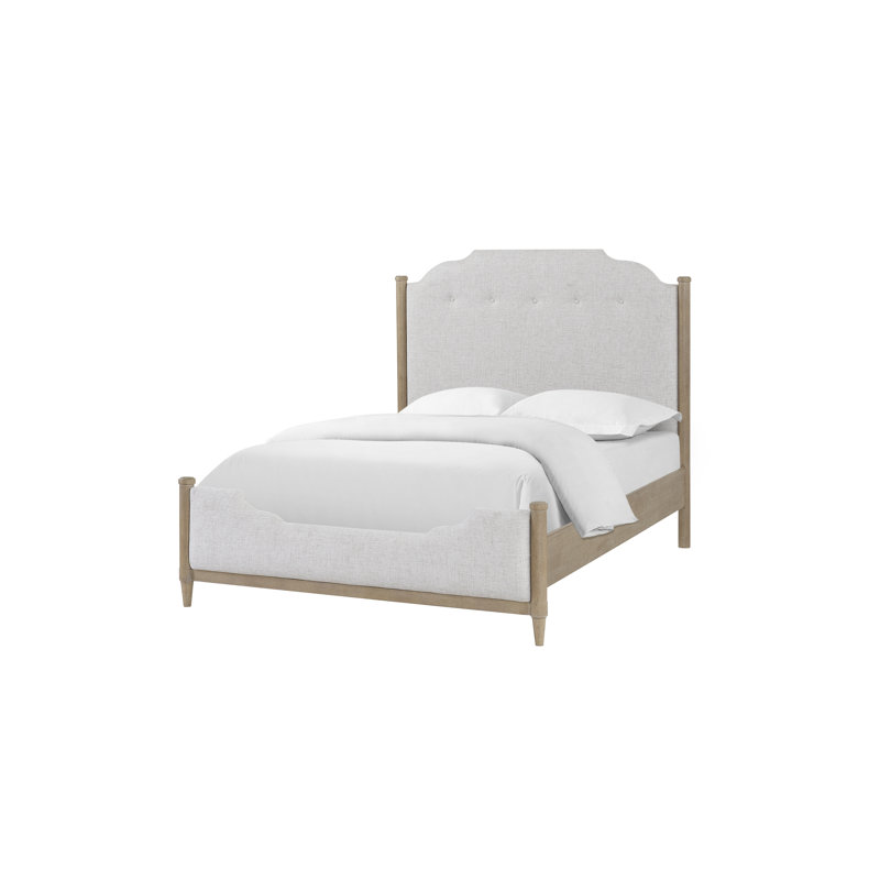 Lit tapissier Dana Heights avec placages Mindi - Lit à panneaux en tissu transitionnel, grand et très grand | Fait partie de la collection de chambre à coucher Dana Heights