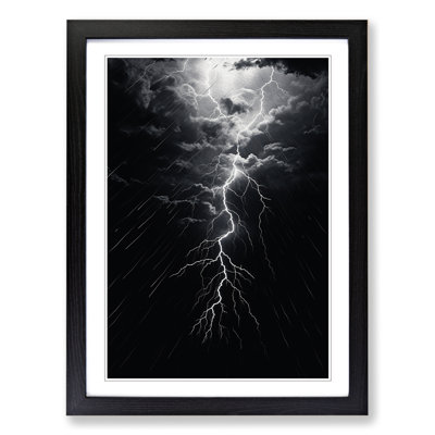Lightning Line - Single Picture Frame Print on Wood