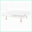 Table basse moderne blanche avec pieds dorés pour le salon, 2 tiroirs + tablette ouverte, finition ultrabrillante facile à nettoyer-1351566940