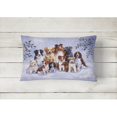  Winter Dogs Indoor/Outdoor Throw Pillow