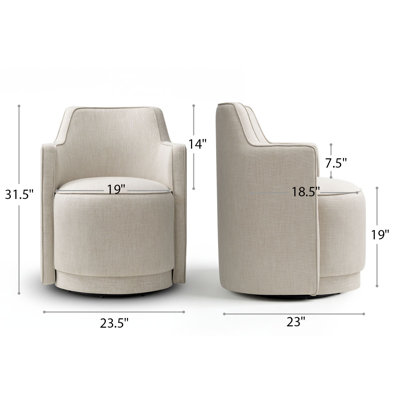 Upholstered Fabric Fully Assembled Swivel Office Armchair