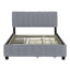 Grand lit plateforme tapissier en velours avec 2 tiroirs et 1 lit gigogne simple TG-574709251