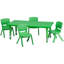 Ensemble de 4 tables d'activités rectangulaires ajustables en plastique l 24 po x L 48 po Goddard-9892138
