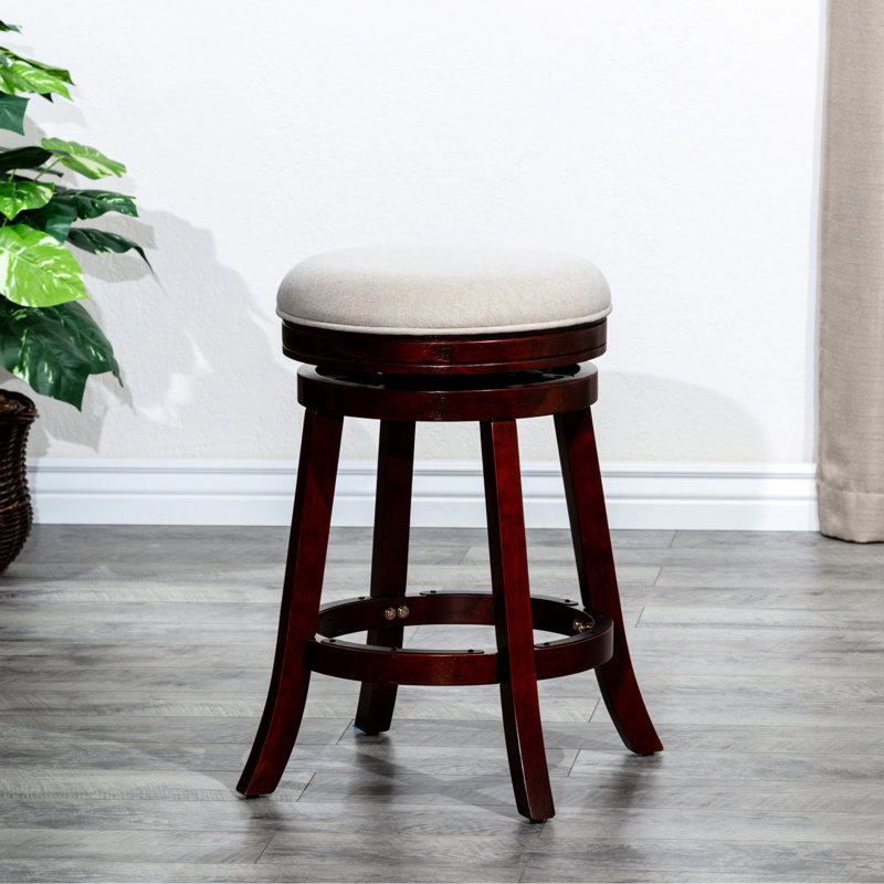Tabouret de comptoir de 24 po avec élément, siège en tissu à finition élégante, décoration, mouvement pivotant confortable, structure de fabrication