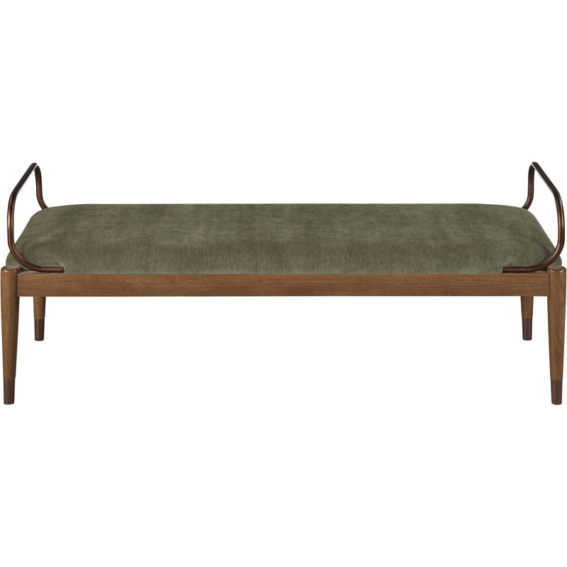 Banc recouvert de tissu vert Hertford, Tissu de polyester vert