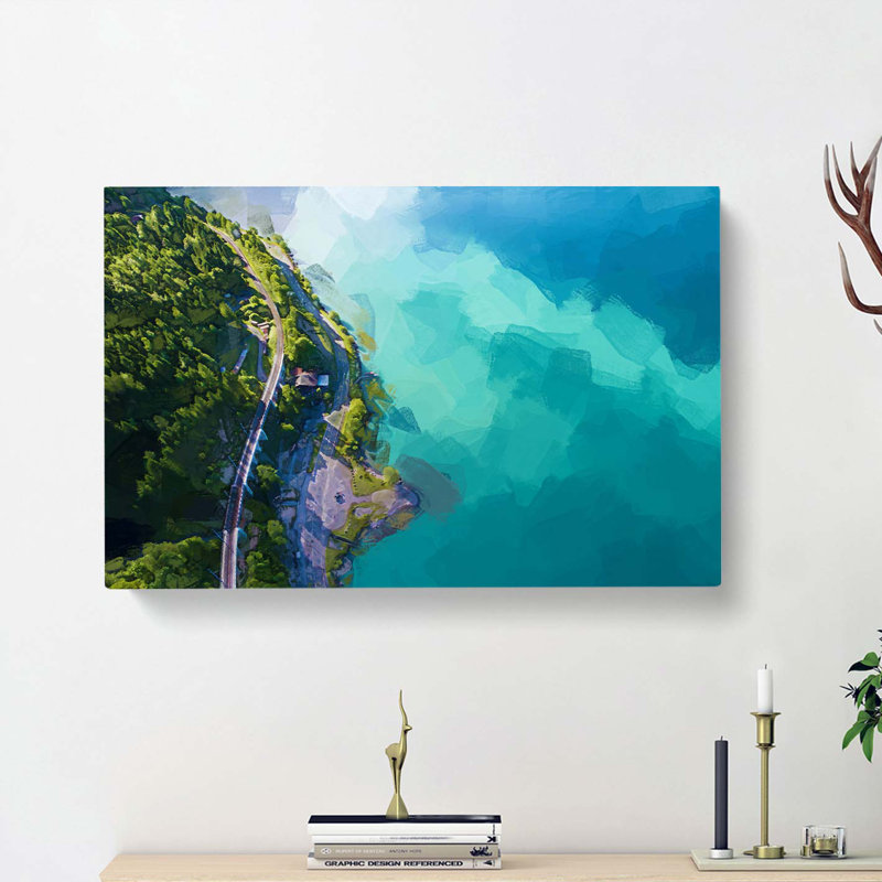 Lake View In Switzerland In Abstract - Wrapped Canvas, 35cm H x 50cm W x 3cm D