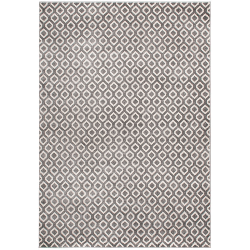 Tapis gris à motif géométrique Stratford, Rectangle 7 pi 10 po x 9 pi 10 po