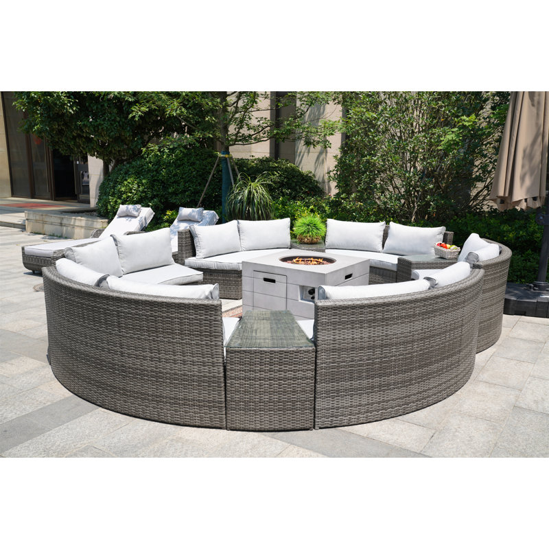 Ensemble de conversation modulaire 13 pièces avec coussins 13 pièces