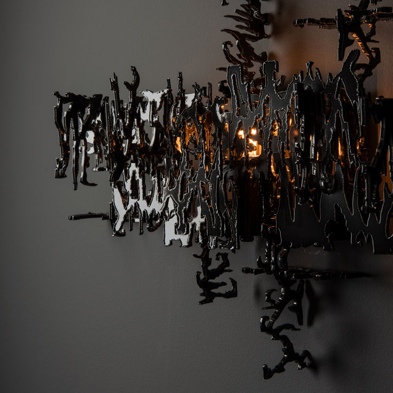 Brutus Aluminum Flush Mounted Sconce, Ink